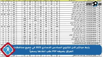 رابط مباشر الآن لنتائج السادس الإعدادي 2025 في جميع محافظات العراق بصيغة PDF عقب إعلانها رسمياً